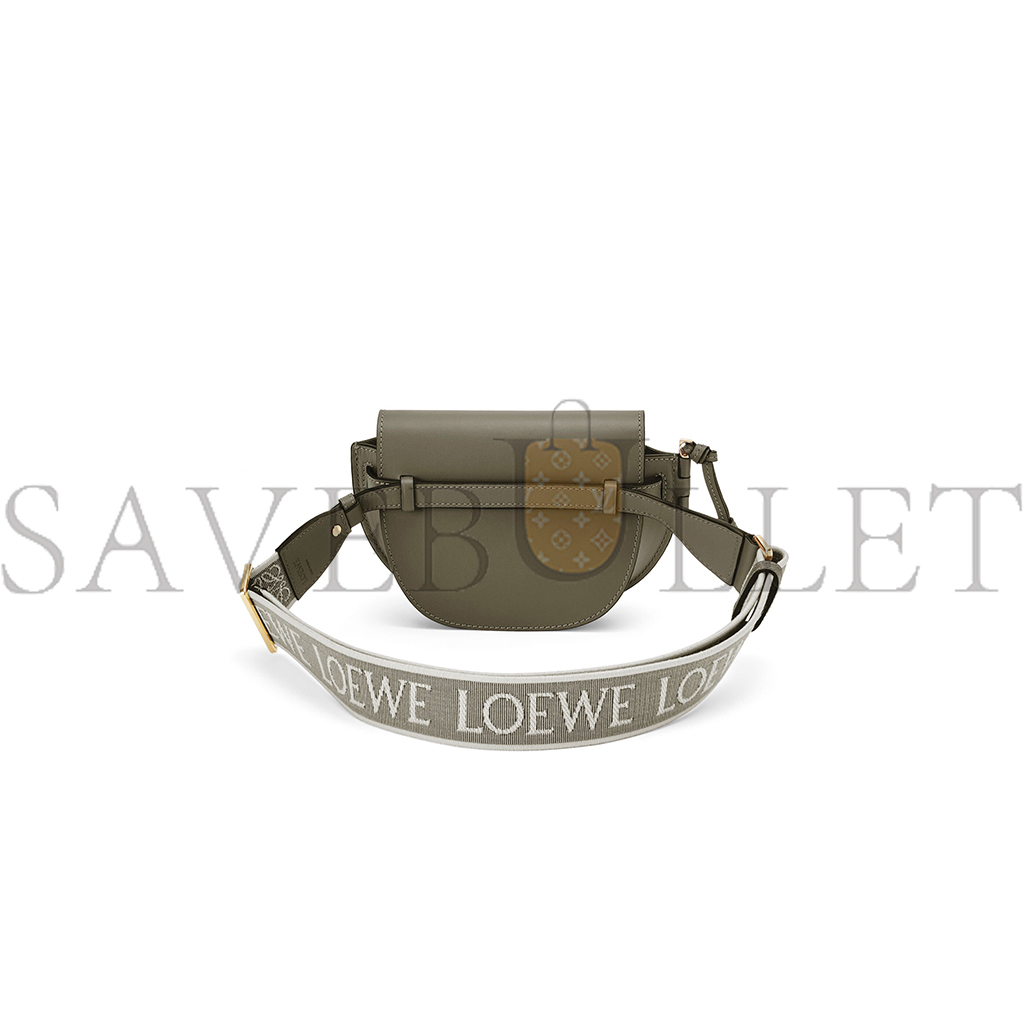 LOEWE MINI GATE DUAL BAG IN SOFT CALFSKIN AND JACQUARD A650N46X13  (21*12.5*9.5cm)